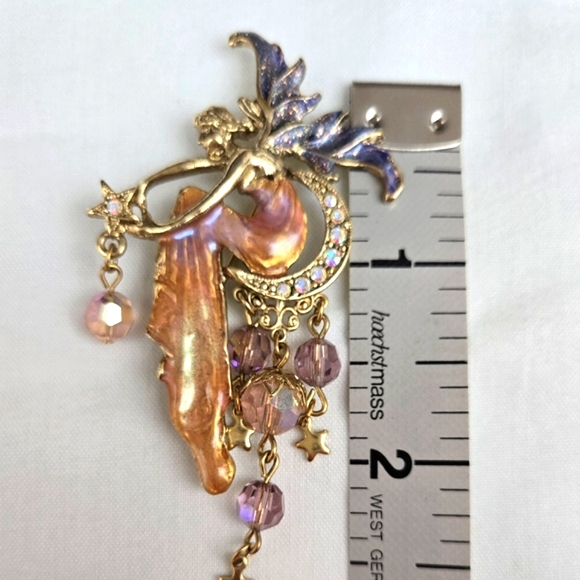 KIRKS FOLLY Moon and Stars Rhinestone Ferry Brooch - Picture 4 of 11